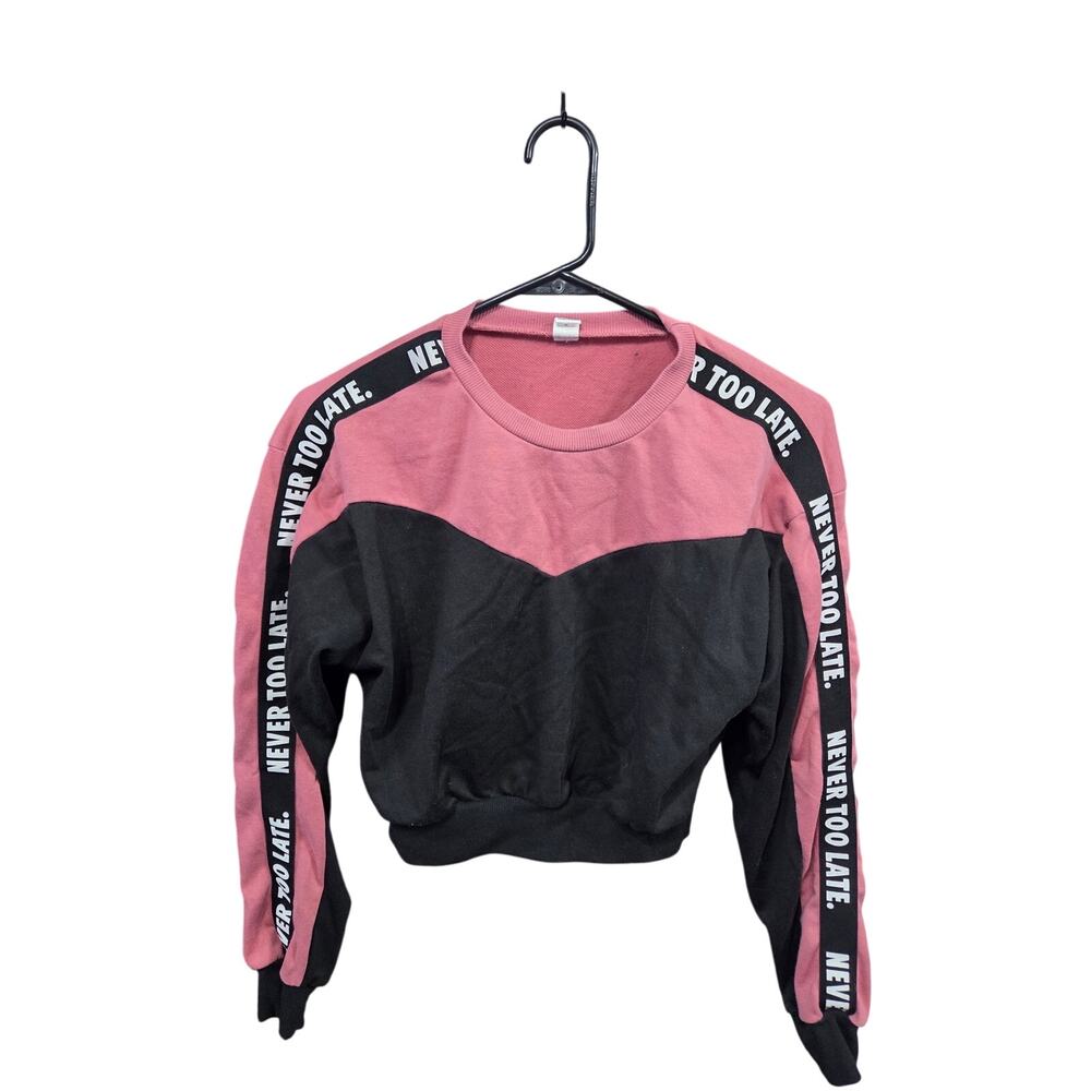 Pink and Black "Never Too Late" - SHEIN - 14Y